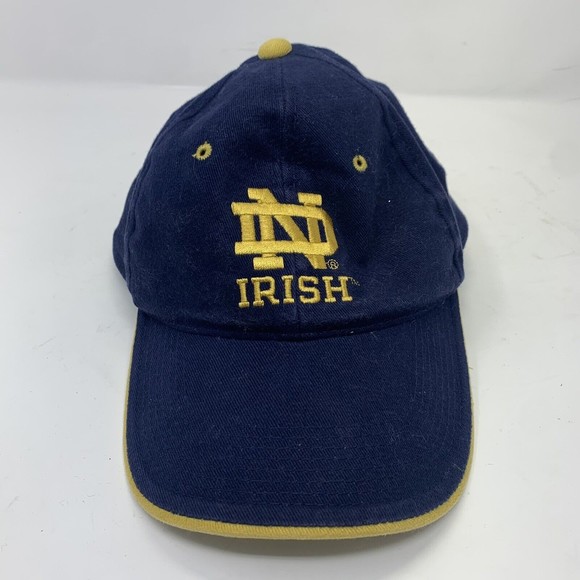 Vintage Notre Dame Fighting Irish Hat Blue Sports Cap Adjustable Strap - Picture 8 of 8